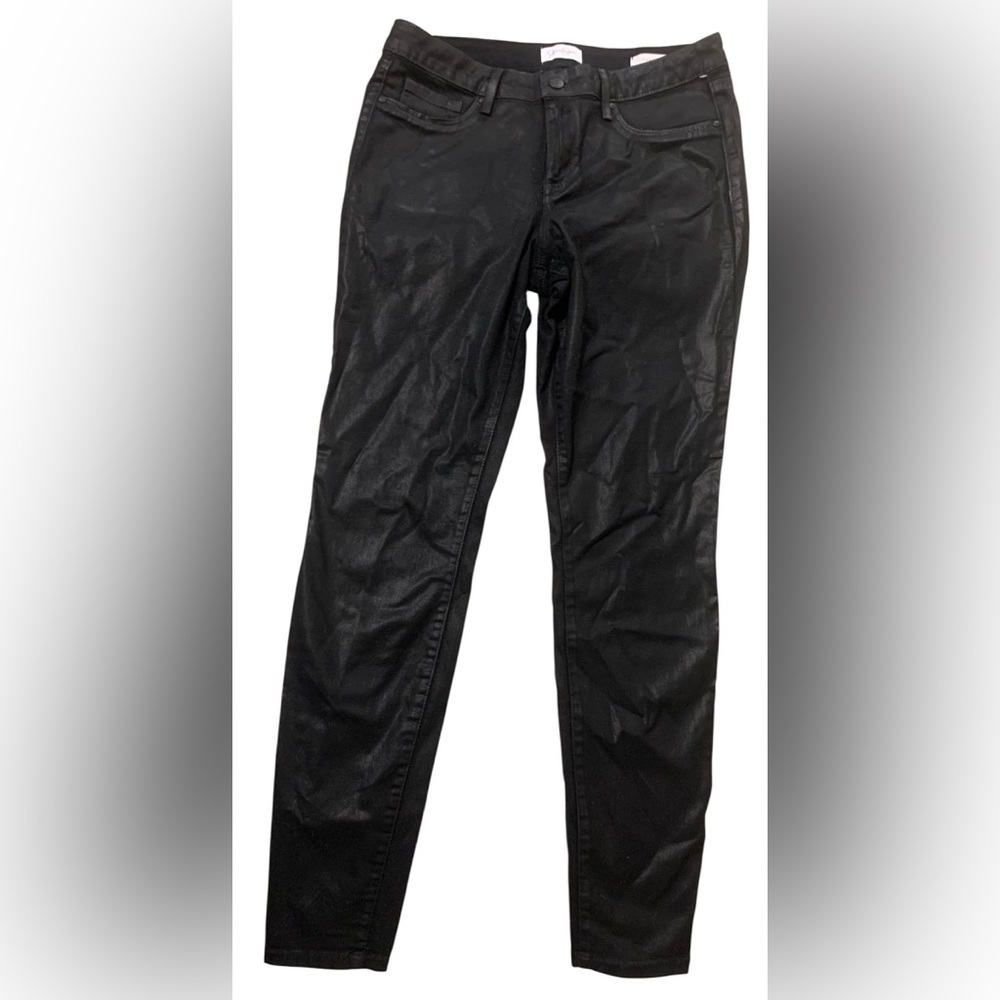 Jessica Simpson Women’s Super Skinny Coated Black Jeans Mid-Rise Size 10/30 NWOT